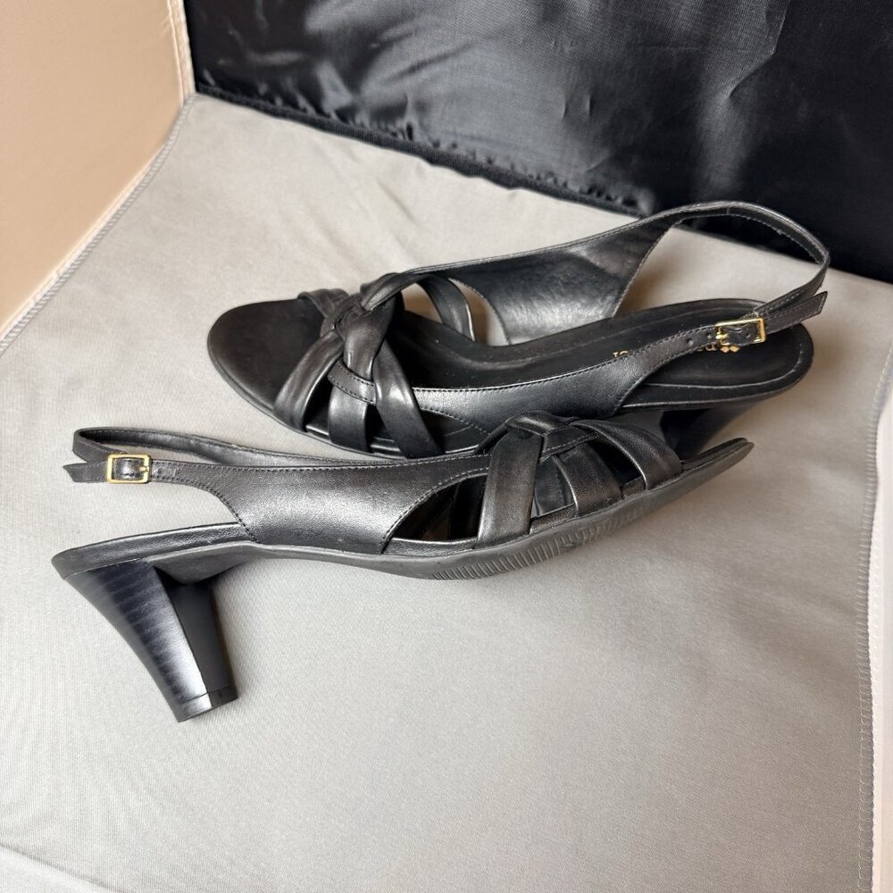 Naturalizer Women Black Leather Sling Back Size 9.5 - Picture 5 of 5